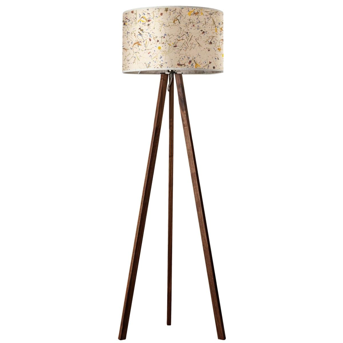 LeuchtNatur Dreibeinstehleuchte Nussbaum Ligno Stehlampe Almwiese light