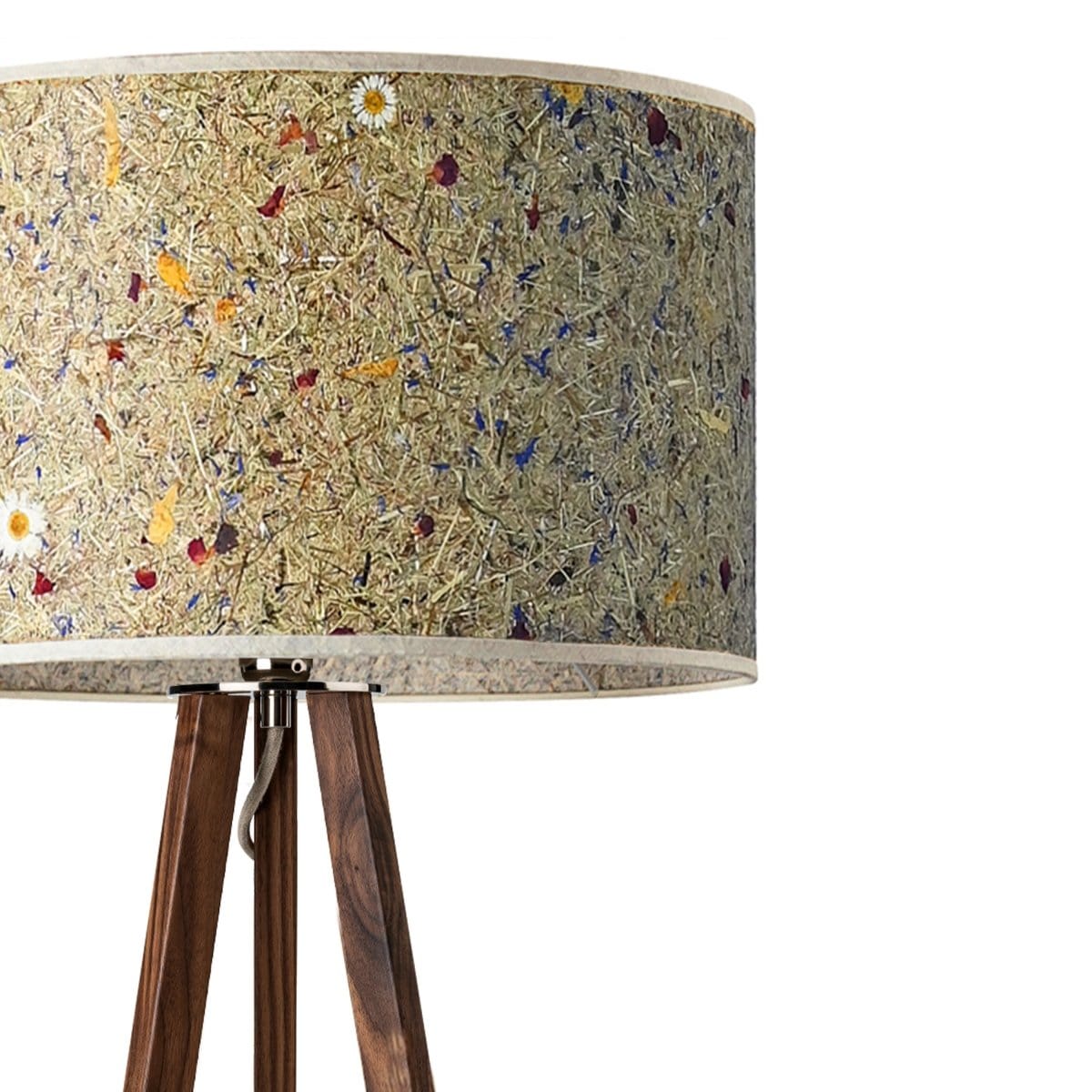 LeuchtNatur Dreibeinstehleuchte Nussbaum Ligno Stehlampe Almwiese