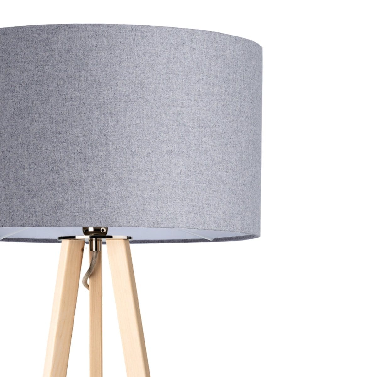 LeuchtNatur Dreibeinstehleuchte Weiß / Zirbe Ligno Stehlampe Loden Grau