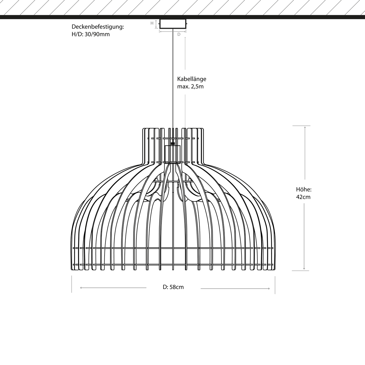 Leuchtnatur Holz Pendelleuchte Bella | handgemacht von LeuchtNatur
