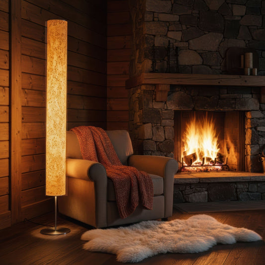 LeuchtNatur Stehleuchte Holzfurnier Lampe Arbor | Stehlampe Birke Maser