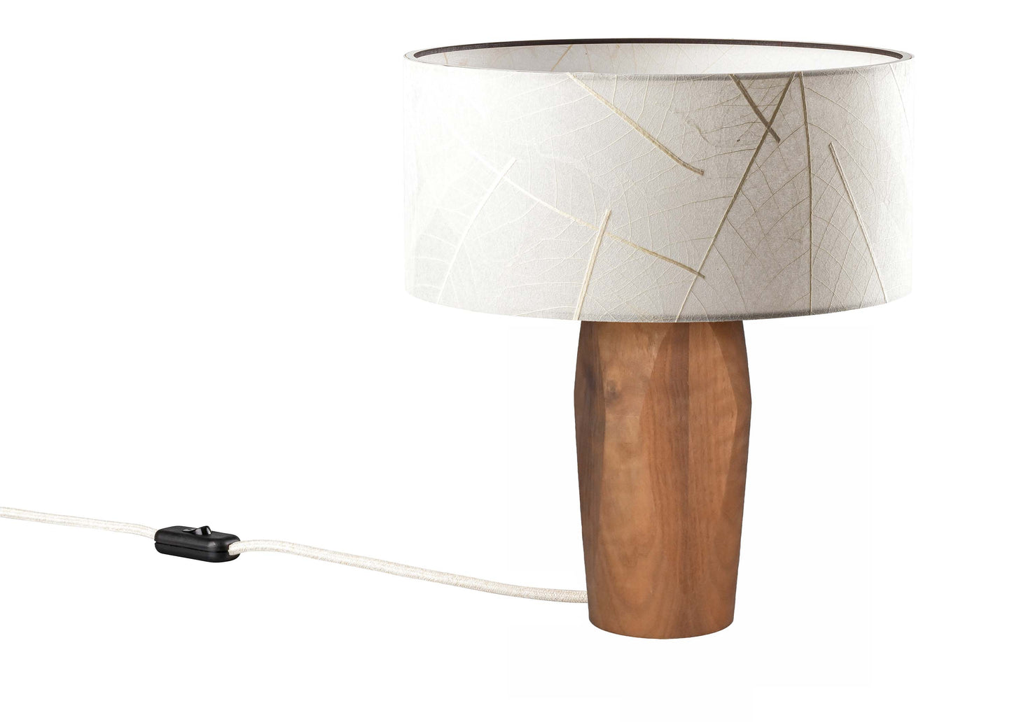 LeuchtNatur Tischleuchte/Nachttischlampe Nussbaum Pura Nachttischlampe Blätter