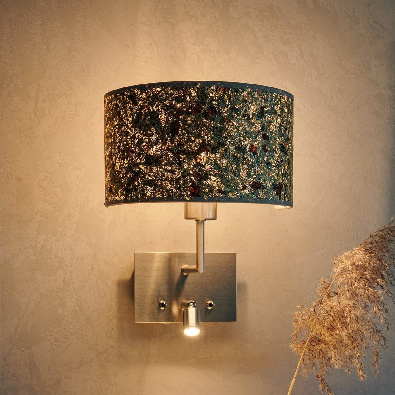 Leuchtnatur Wandleuchte Wandlampe mit Leselicht Cortexa Rosenblüte