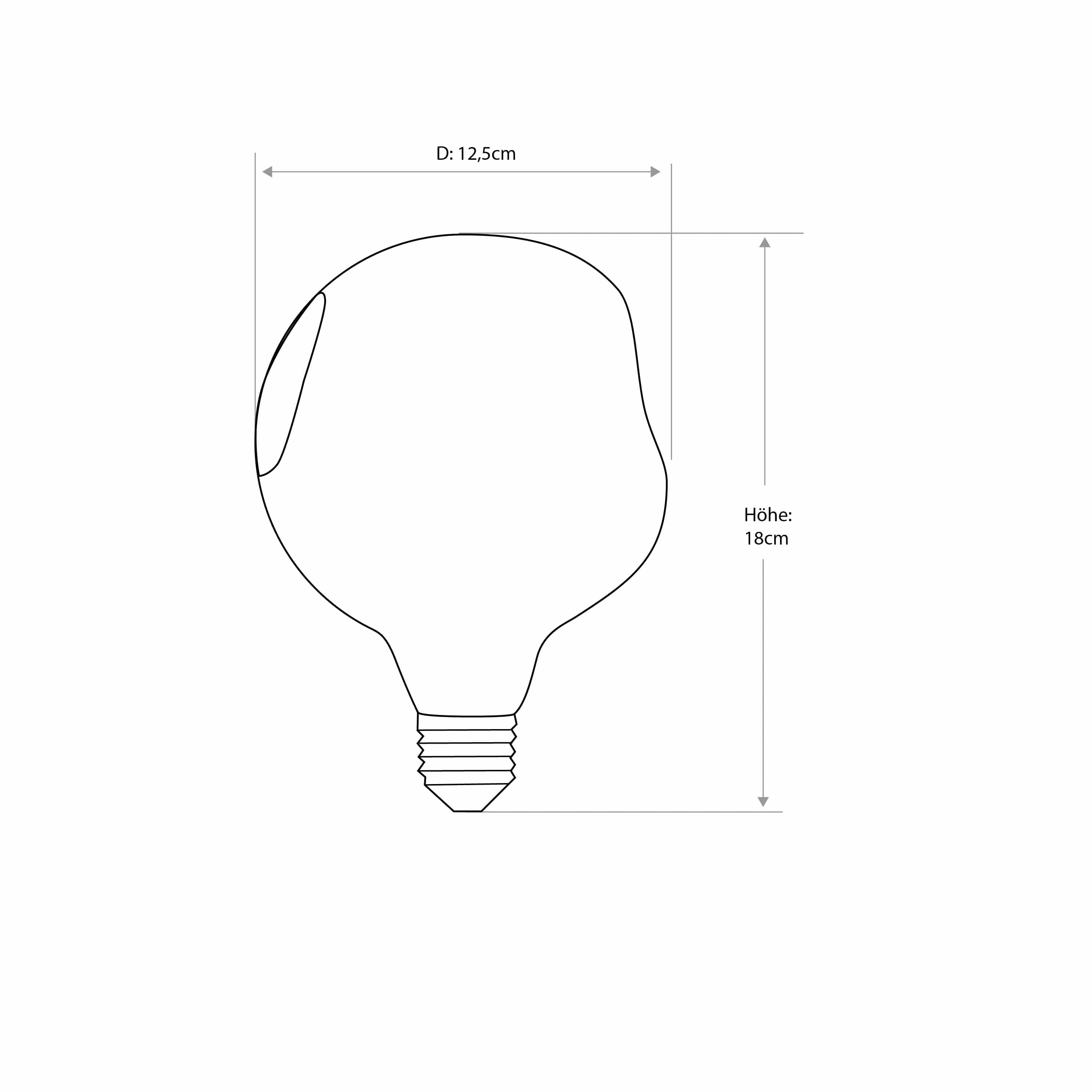 Leuchtmittel G125 8 Watt irregulaer