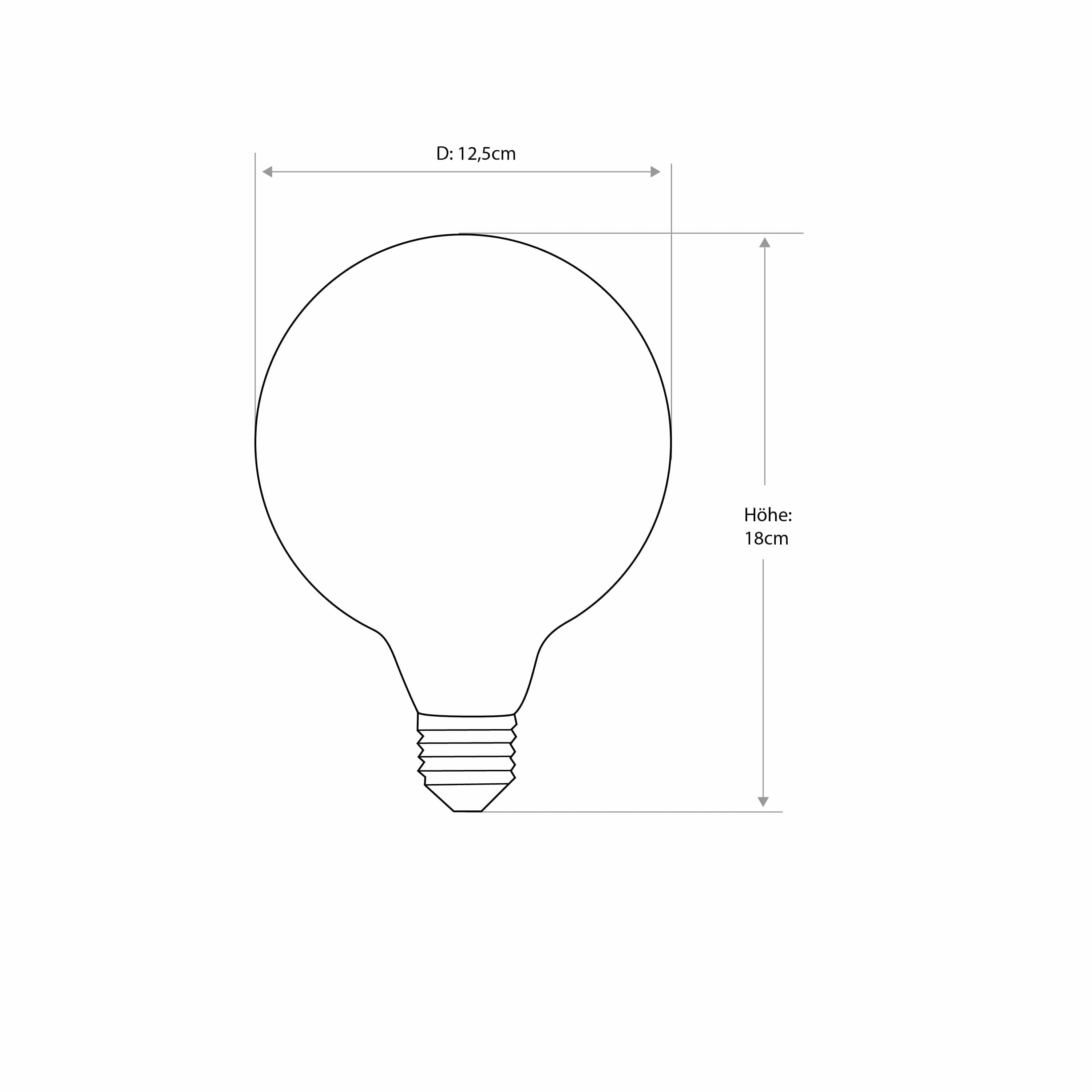 Leuchtmittel G125 8Watt klar