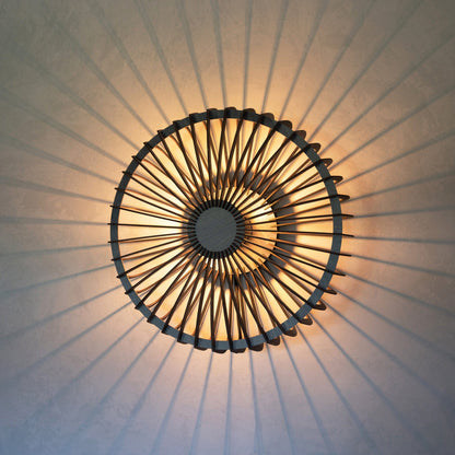 Leuchtnatur 35cm / Schwarz meliert Holz Wandlampe und Deckenlampe Lisa