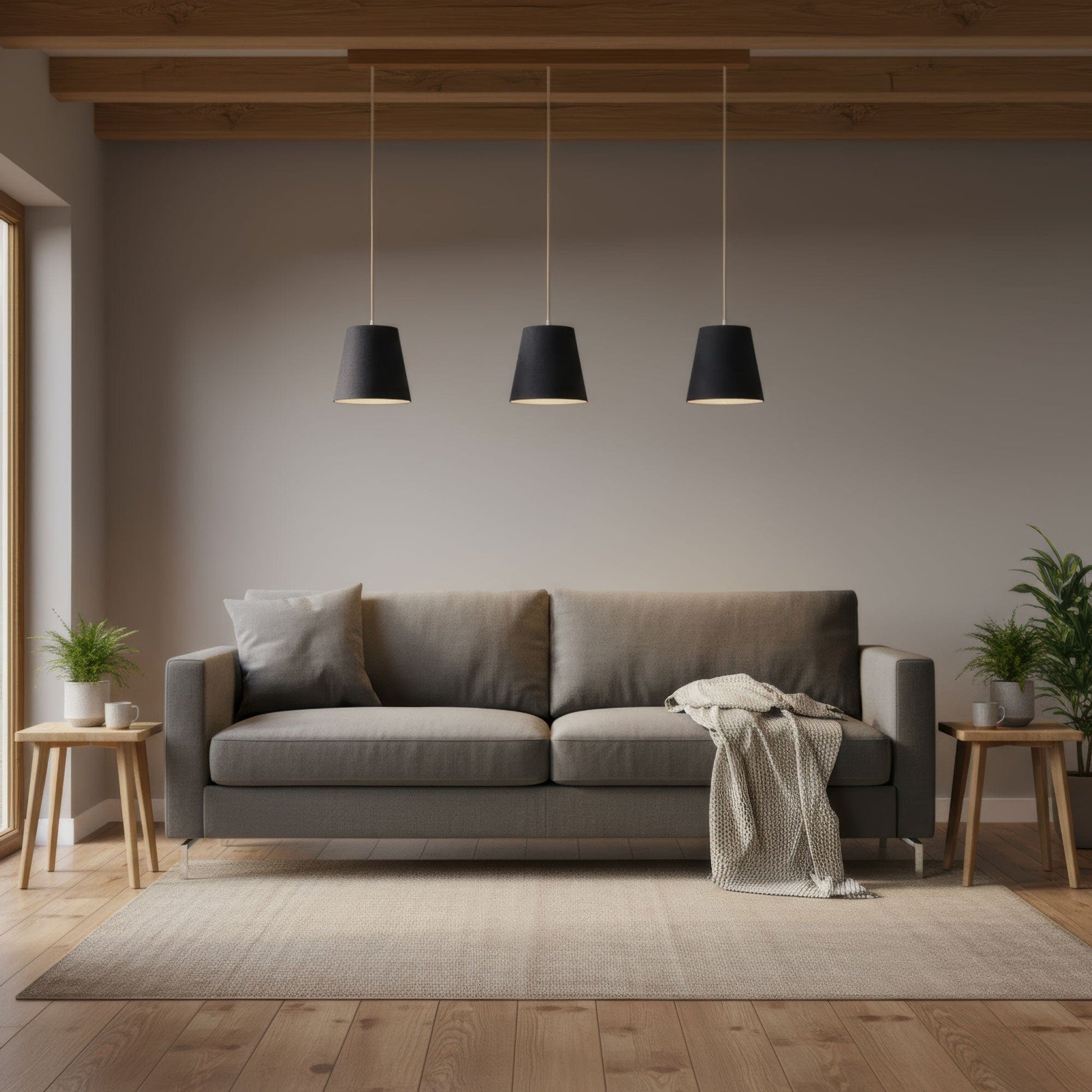 Leuchtnatur 3er Set Konus Pendellampe Loden anthrazit