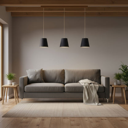 Leuchtnatur 3er Set Konus Pendellampe Loden anthrazit