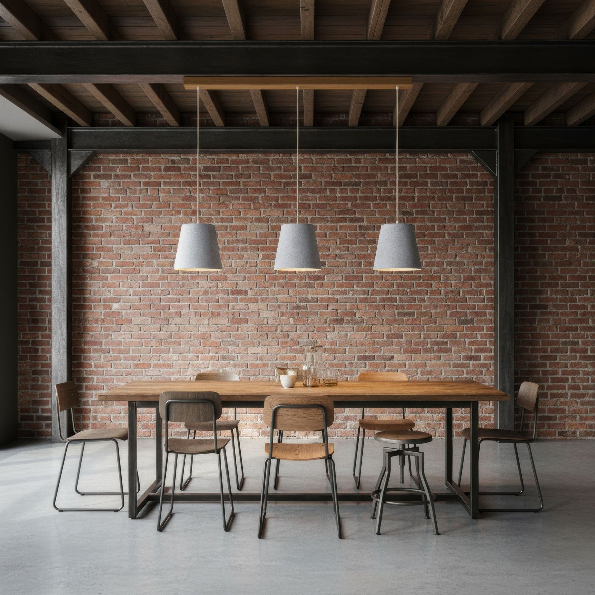 Leuchtnatur 3er Set Konus Pendellampe Loden grau