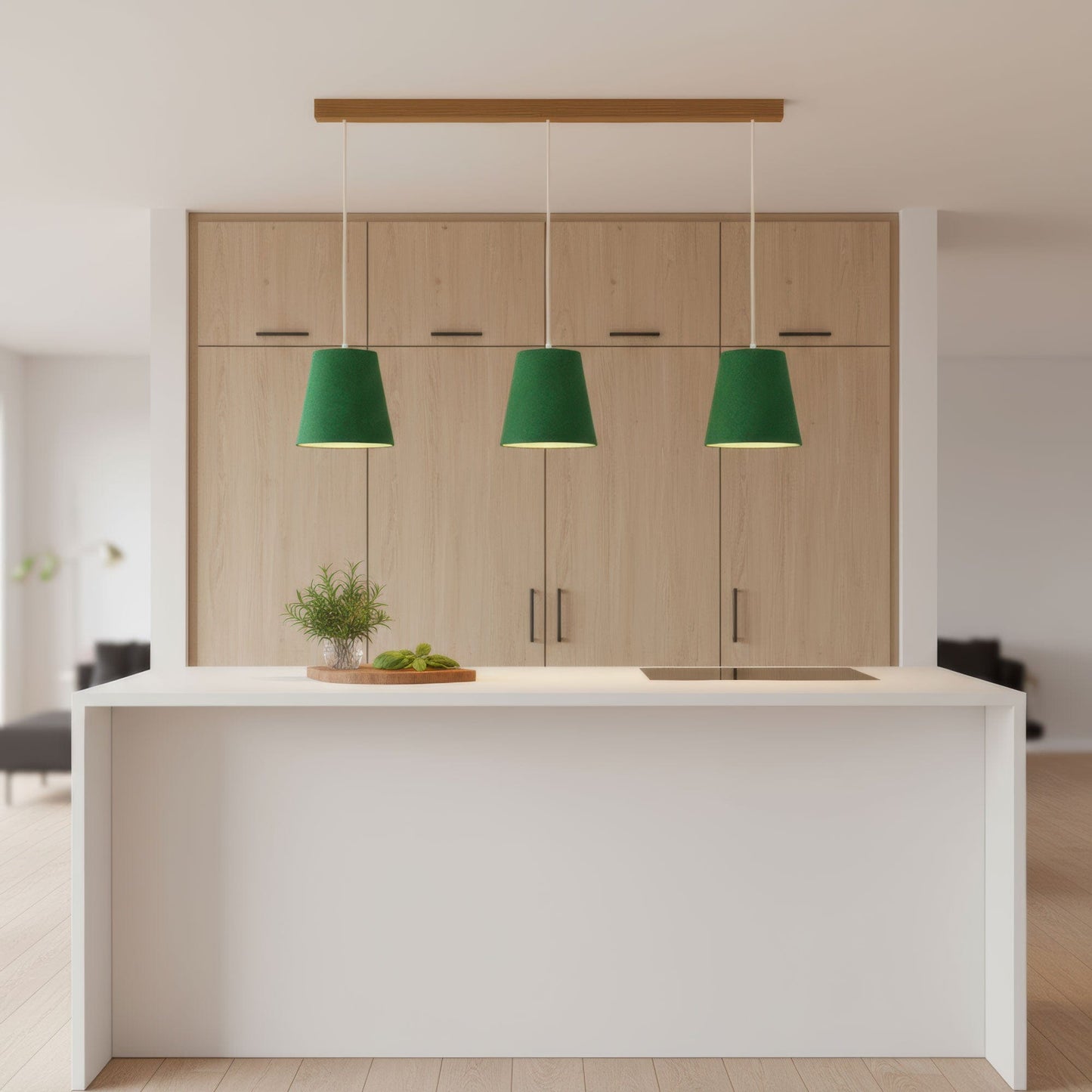 Leuchtnatur 3er Set Konus Pendellampe Loden grün