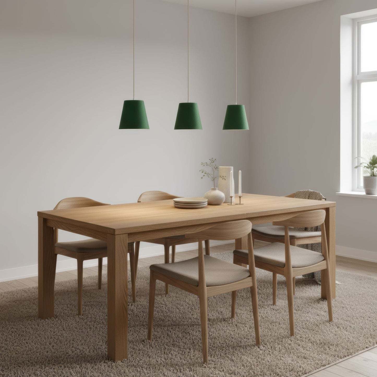 Leuchtnatur 3er Set Konus Pendellampe Loden grün