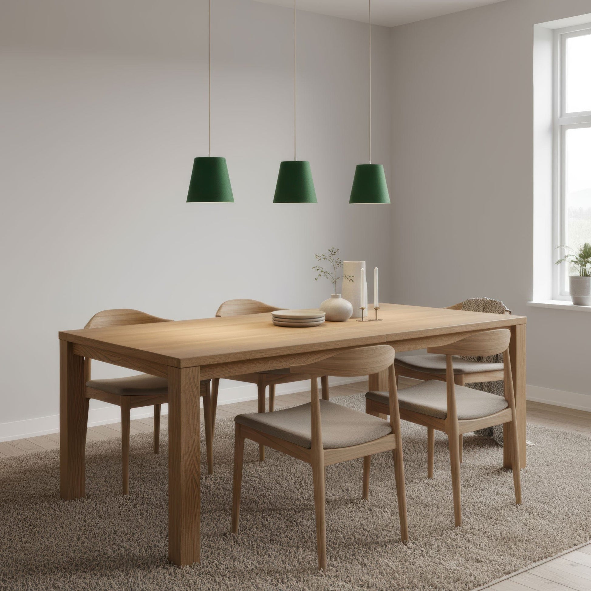 Leuchtnatur 3er Set Konus Pendellampe Loden grün