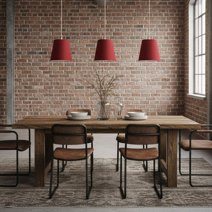 Leuchtnatur 3er Set Konus Pendellampe Loden rot