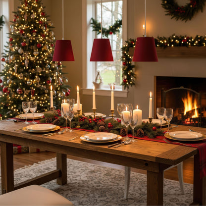 Leuchtnatur 3er Set Konus Pendellampe Loden rot