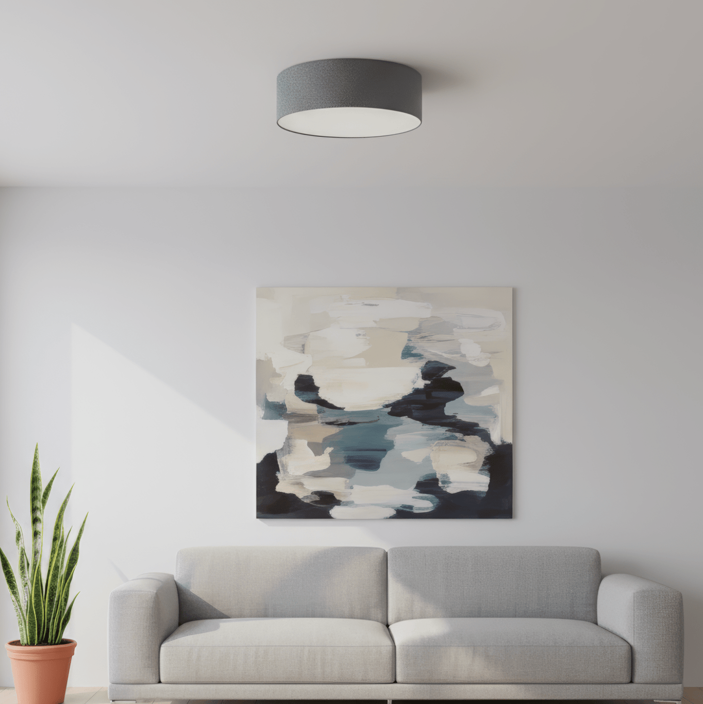 LeuchtNatur Deckenleuchte 35cm Deckenleuchte Discus von Leuchtnatur | handgemacht in Loden anthrazit