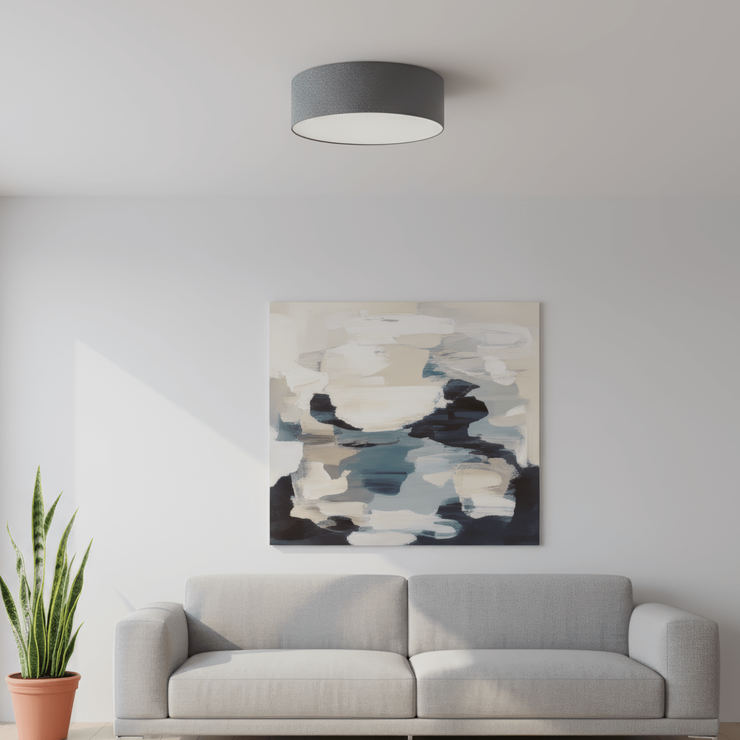 LeuchtNatur Deckenleuchte 35cm Deckenleuchte Discus von Leuchtnatur | handgemacht in Loden anthrazit