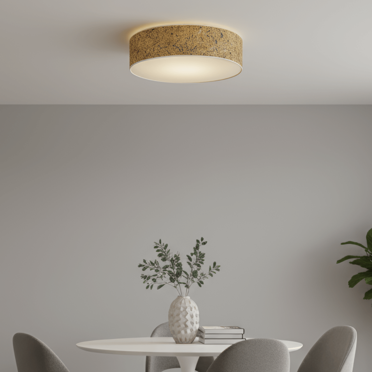 LeuchtNatur Deckenleuchte 35cm Natur Deckenleuchte Discus von LeuchtNatur | Handgemacht aus Kornblume