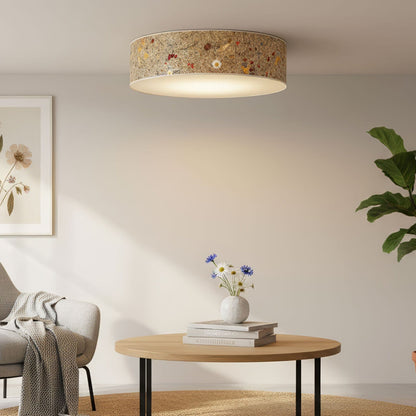 LeuchtNatur Deckenleuchte 35cm Naturlampe Deckenleuchte Discus von LeuchtNatur | handgemacht in Almwiese