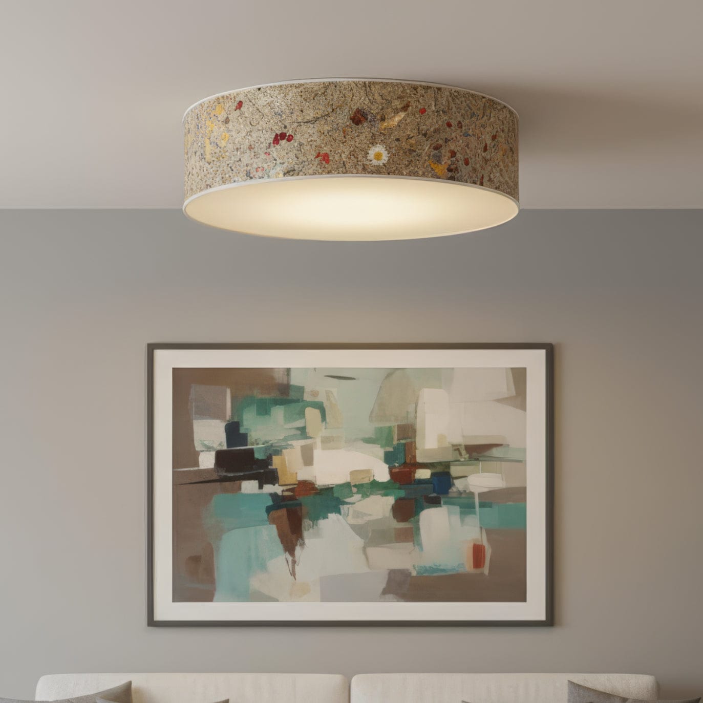 LeuchtNatur Deckenleuchte 35cm Naturlampe Deckenleuchte Discus von LeuchtNatur | handgemacht in Almwiese