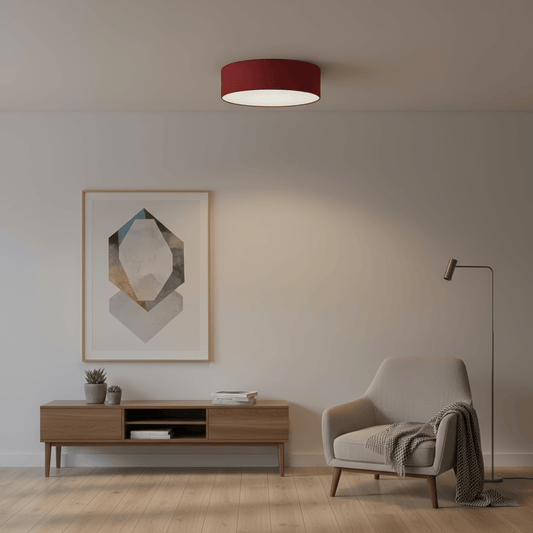 LeuchtNatur Deckenleuchte Discus | LED Deckenleuchte Loden rot von LeuchtNatur