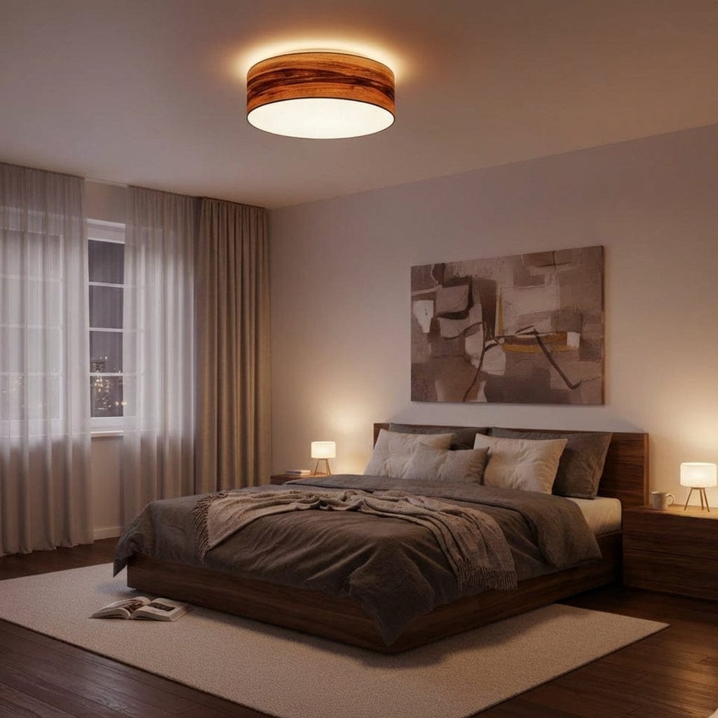 LeuchtNatur Deckenleuchte Holz Deckenleuchte Discus von LeuchtNatur | handgemacht in Nussbaum europ