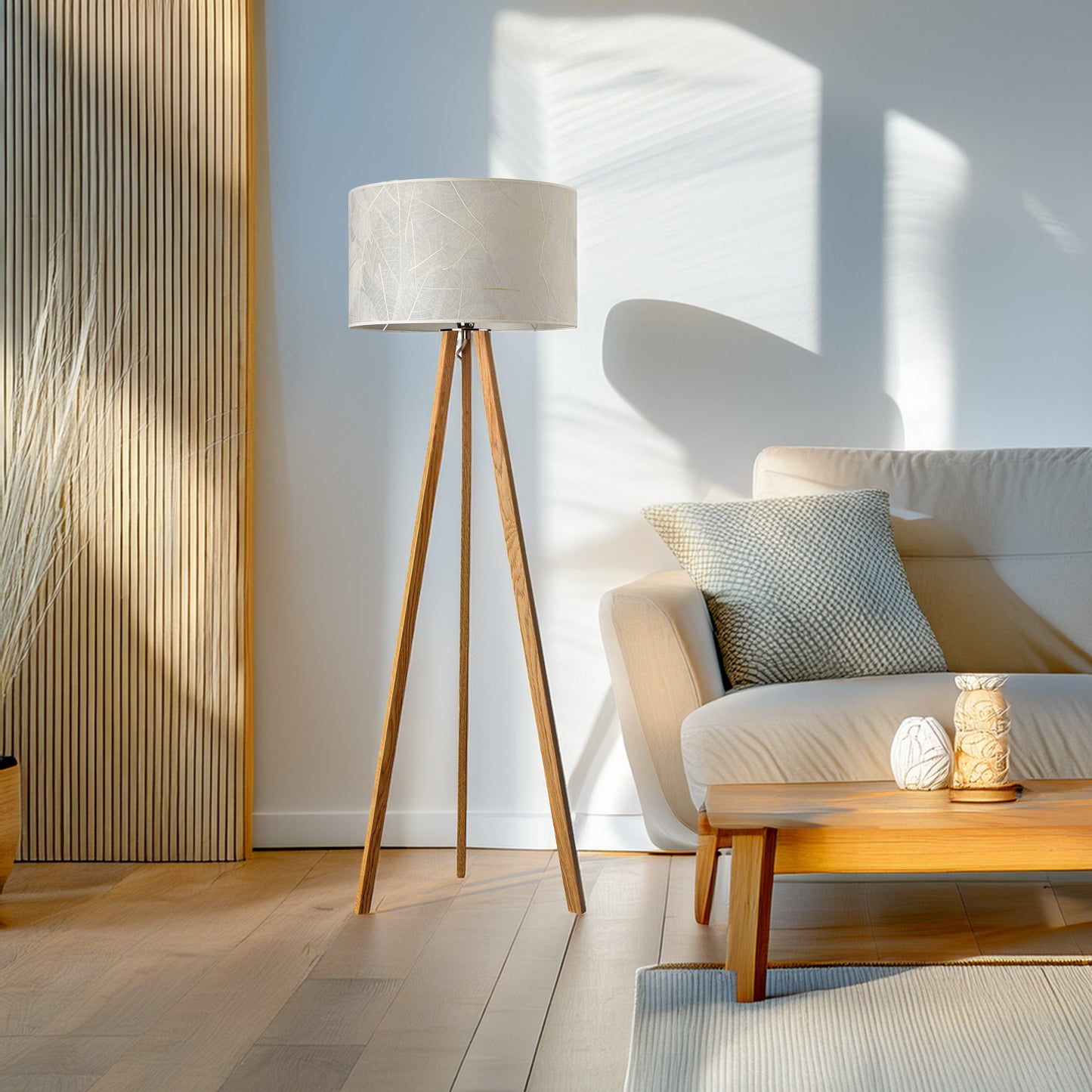 LeuchtNatur Dreibeinstehleuchte Ligno Stehlampe Blätter