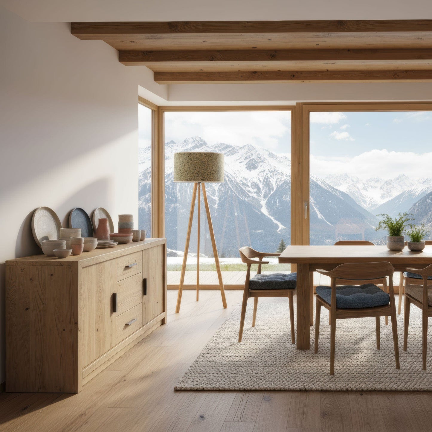 LeuchtNatur Dreibeinstehleuchte Ligno Stehlampe Kornblume