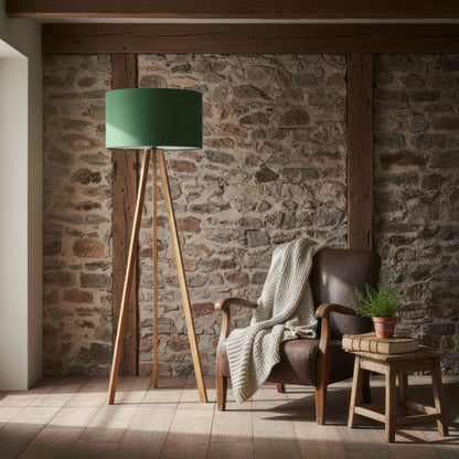 LeuchtNatur Dreibeinstehleuchte Ligno Stehlampe Loden Grün