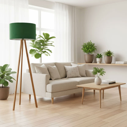 LeuchtNatur Dreibeinstehleuchte Ligno Stehlampe Loden Grün