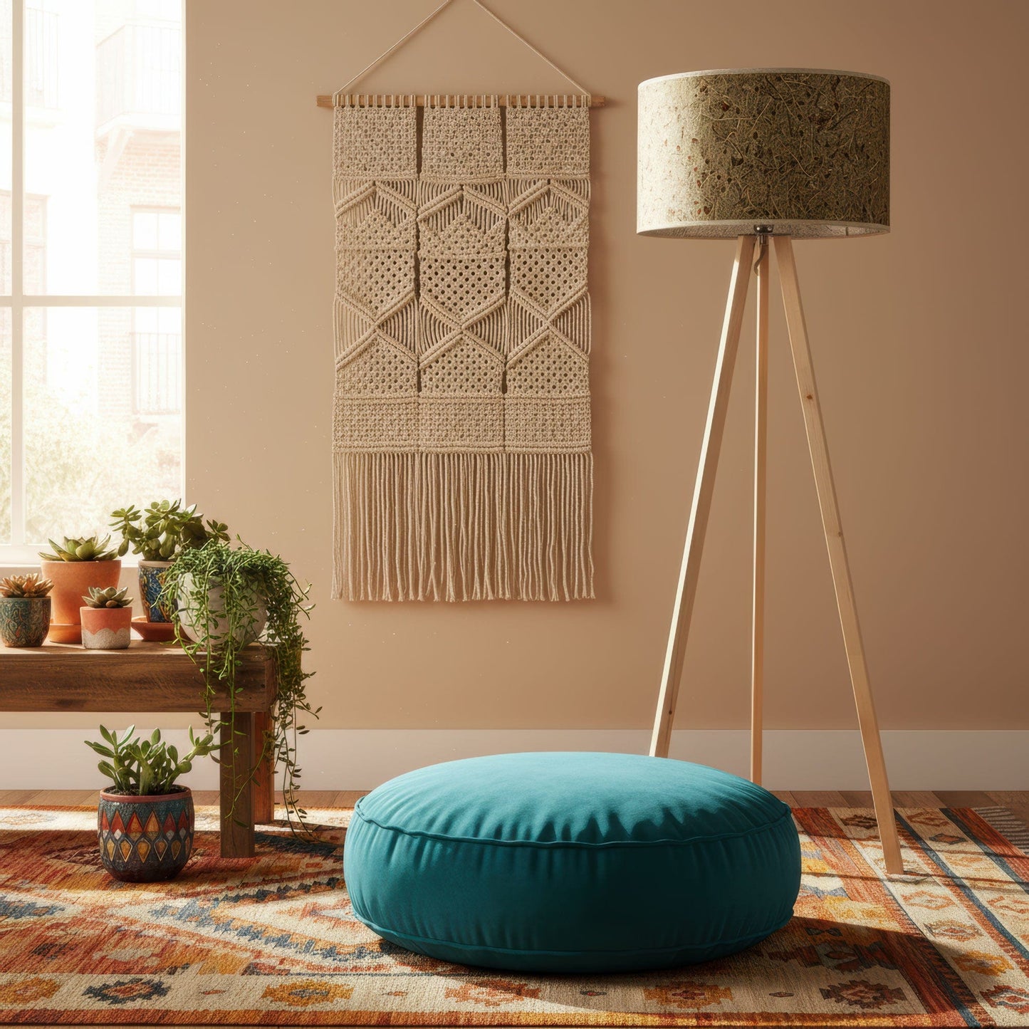 LeuchtNatur Dreibeinstehleuchte Ligno Stehlampe Rosenblüte