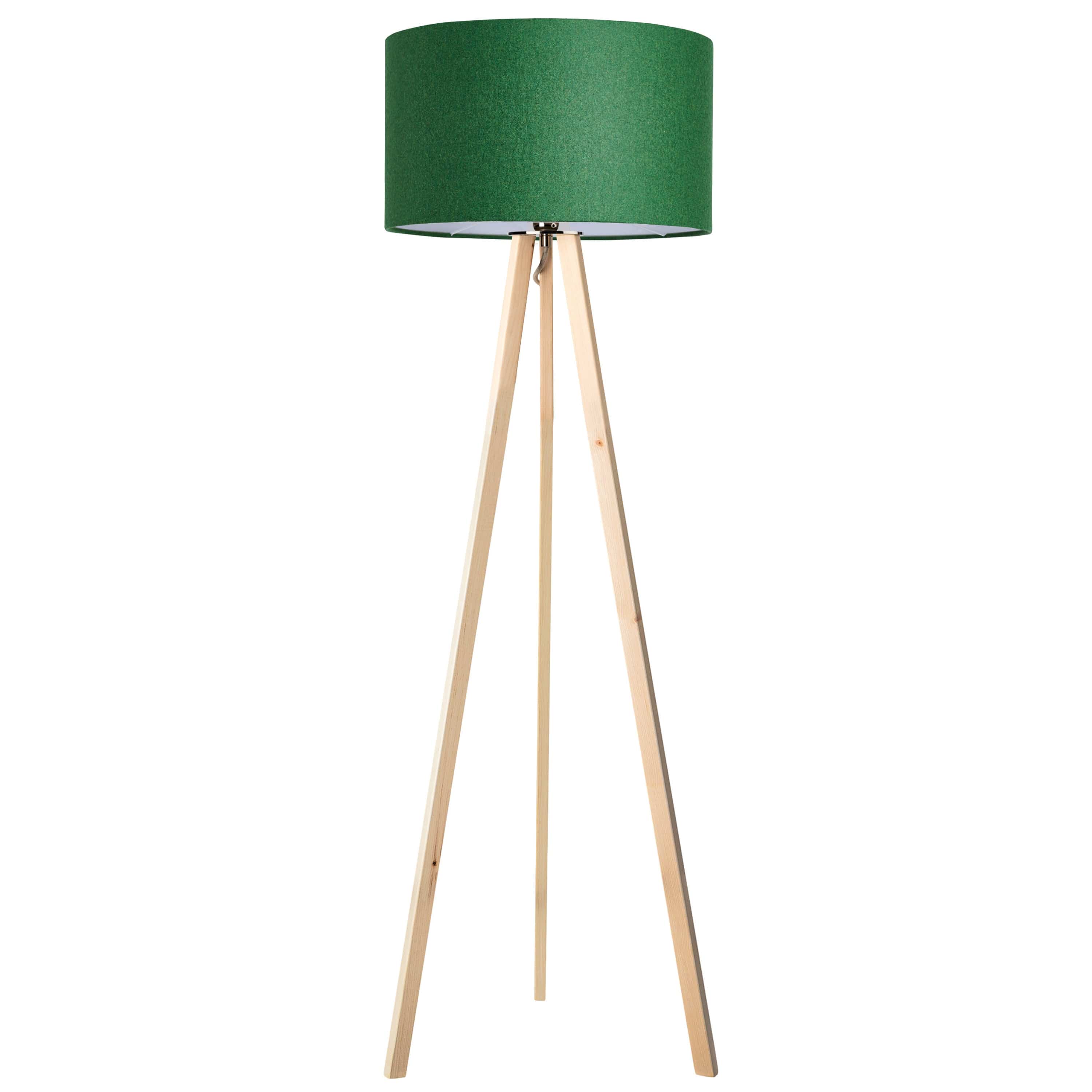 LeuchtNatur Dreibeinstehleuchte Loden Grün / Zirbe Ligno