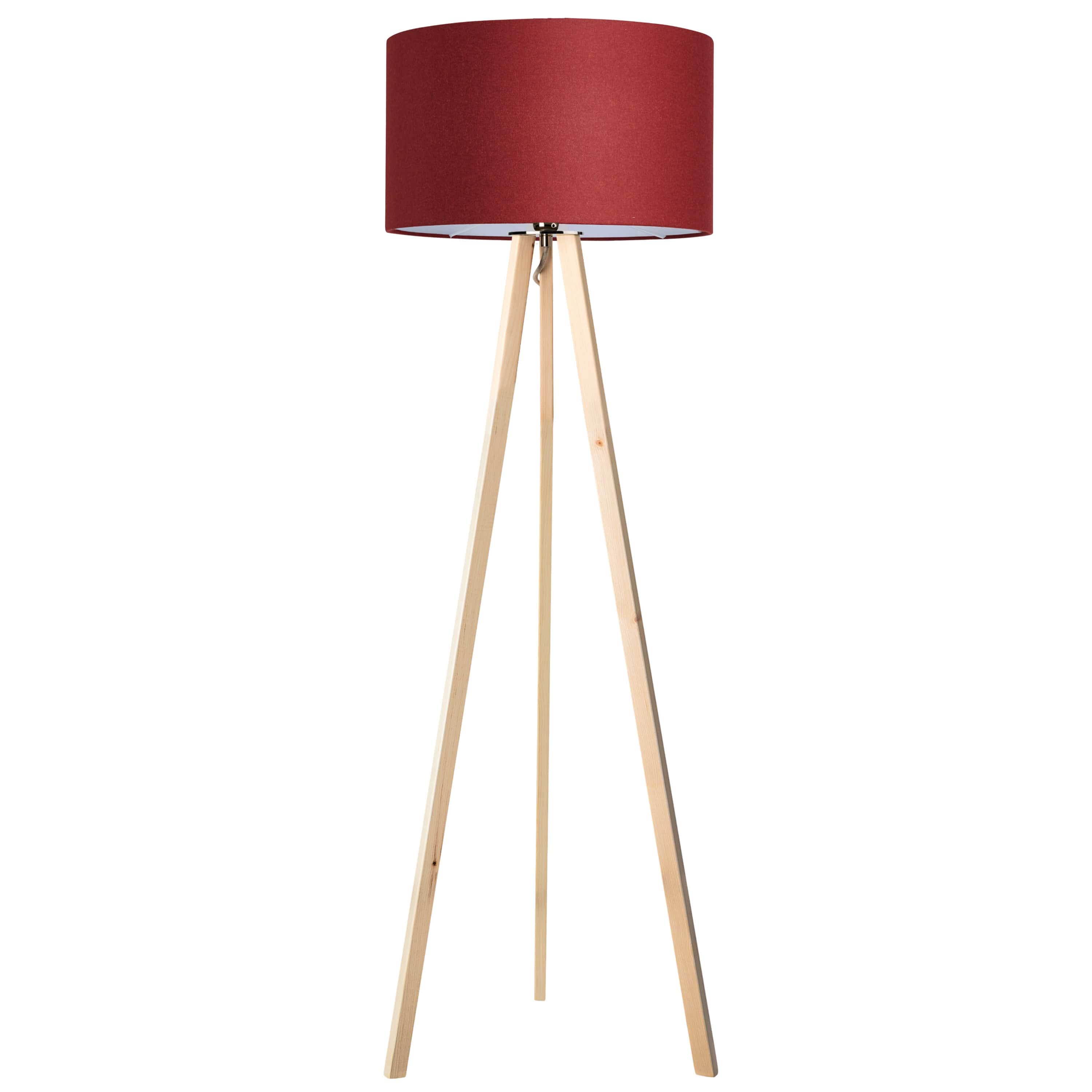 LeuchtNatur Dreibeinstehleuchte Loden Rot / Zirbe Ligno