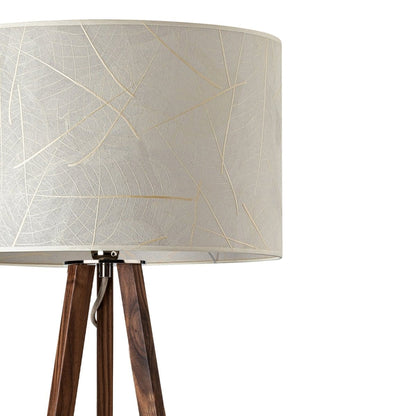 LeuchtNatur Dreibeinstehleuchte Nussbaum Ligno Stehlampe Blätter