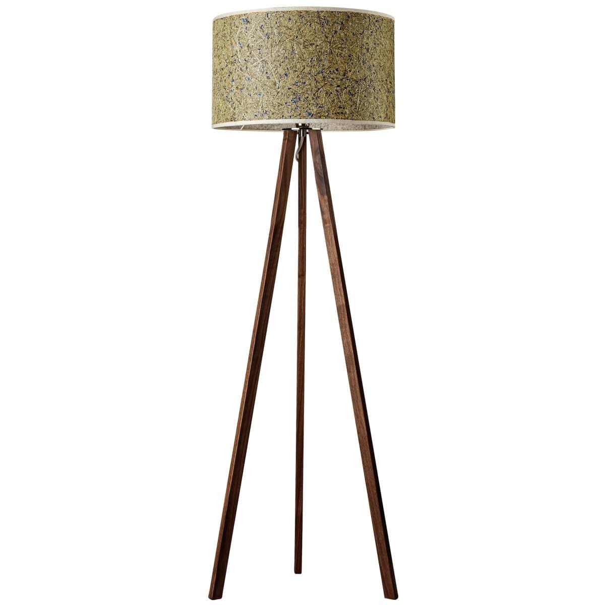 LeuchtNatur Dreibeinstehleuchte Nussbaum Ligno Stehlampe Kornblume