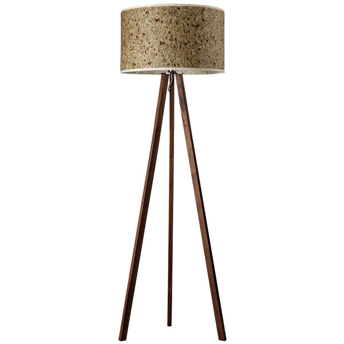 LeuchtNatur Dreibeinstehleuchte Nussbaum Ligno Stehlampe Rosenblüte