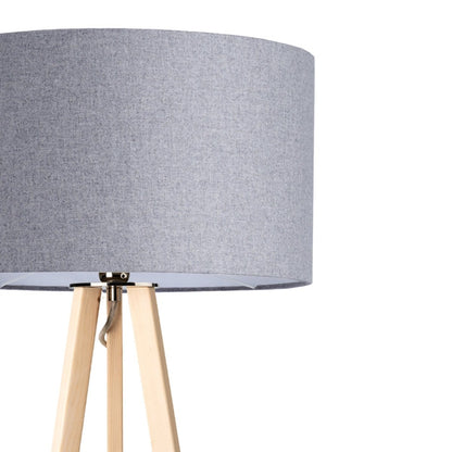 LeuchtNatur Dreibeinstehleuchte Weiß / Zirbe Ligno Stehlampe Loden Grau