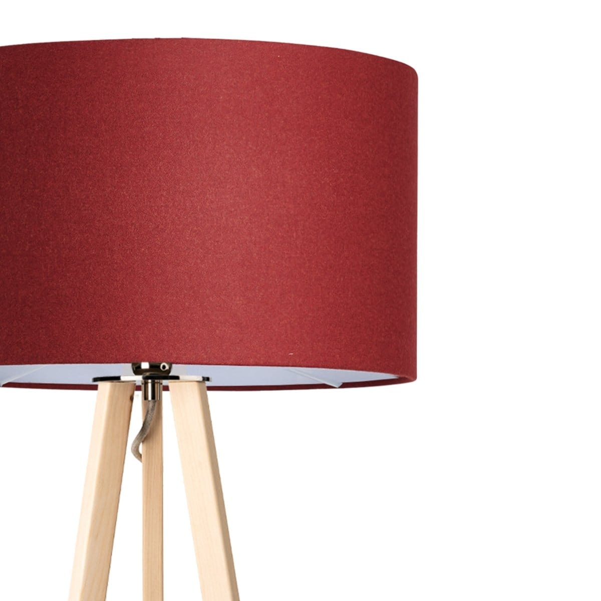LeuchtNatur Dreibeinstehleuchte Weiß / Zirbe Ligno Stehlampe Loden Rot