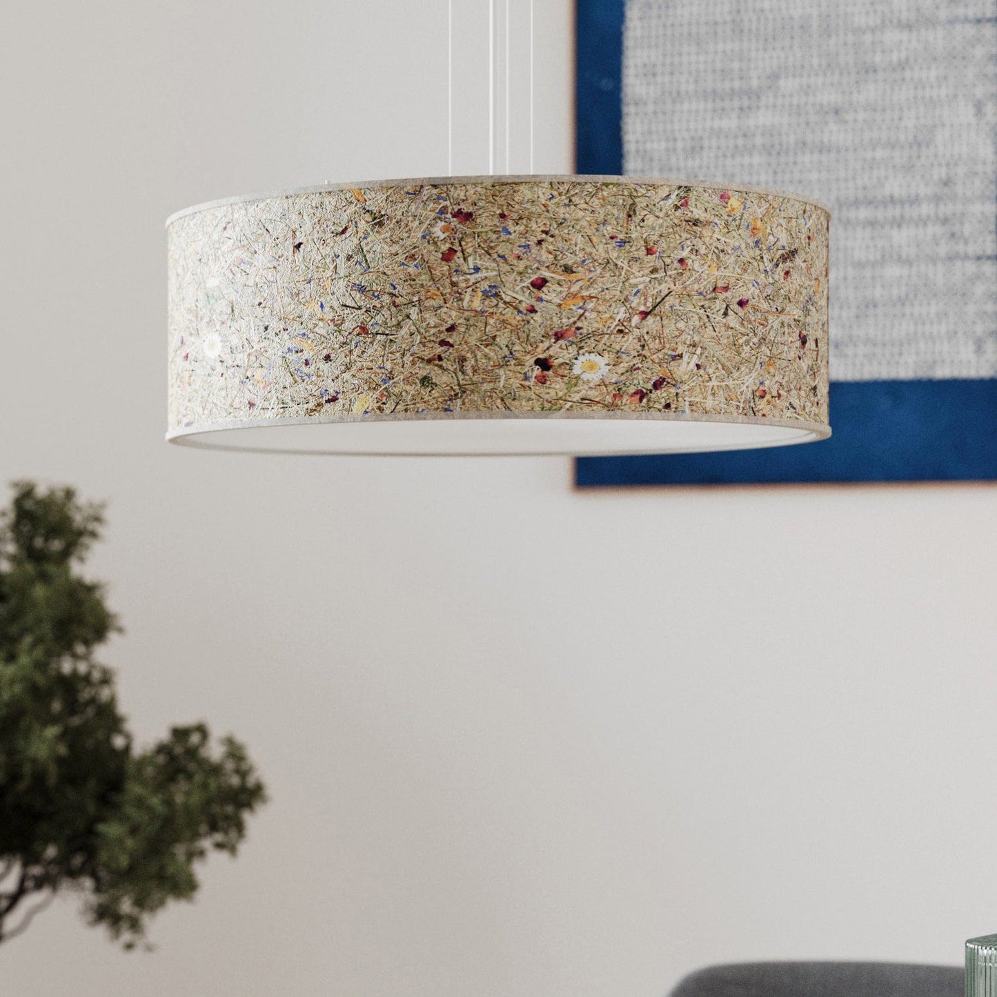 LeuchtNatur Hängeleuchte 35cm Naturlampe Pendelleuchte Discus von LeuchtNatur | handgemacht in Almwiese