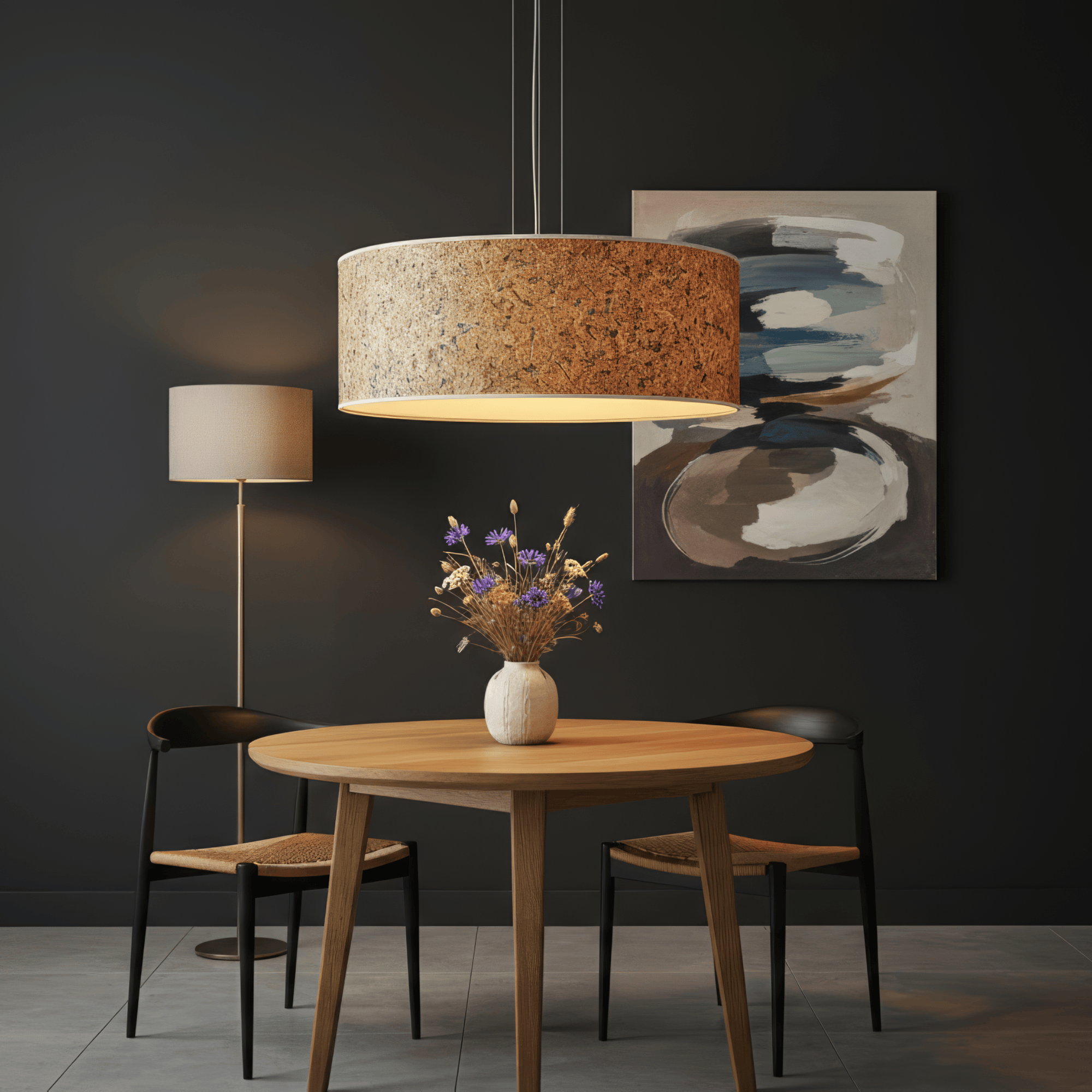 LeuchtNatur Hängeleuchte Almheu Kornblume / 35cm Discus Pendelleuchte