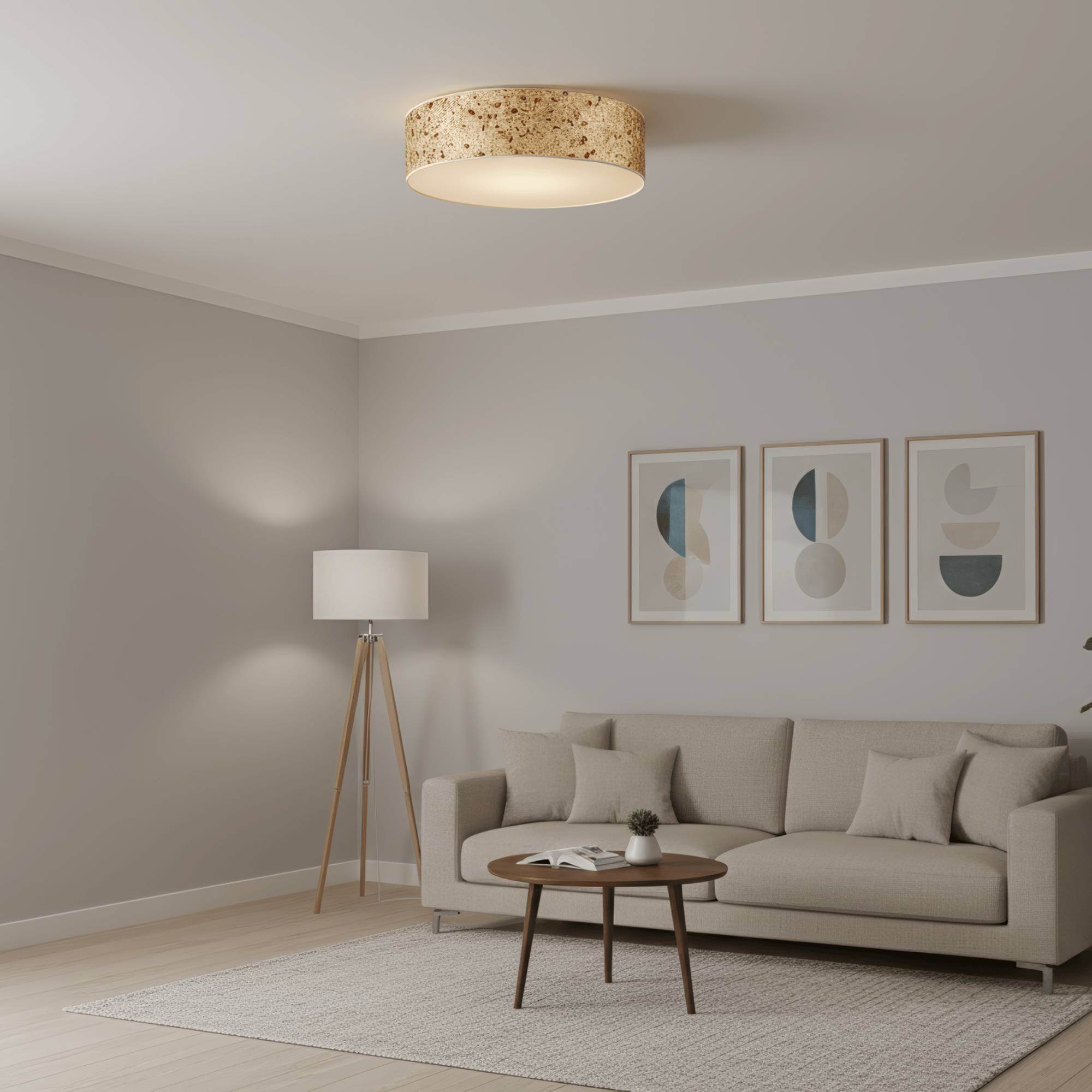 LeuchtNatur Hängeleuchte Almheu Rosenblüte / 35cm Discus Deckenleuchte