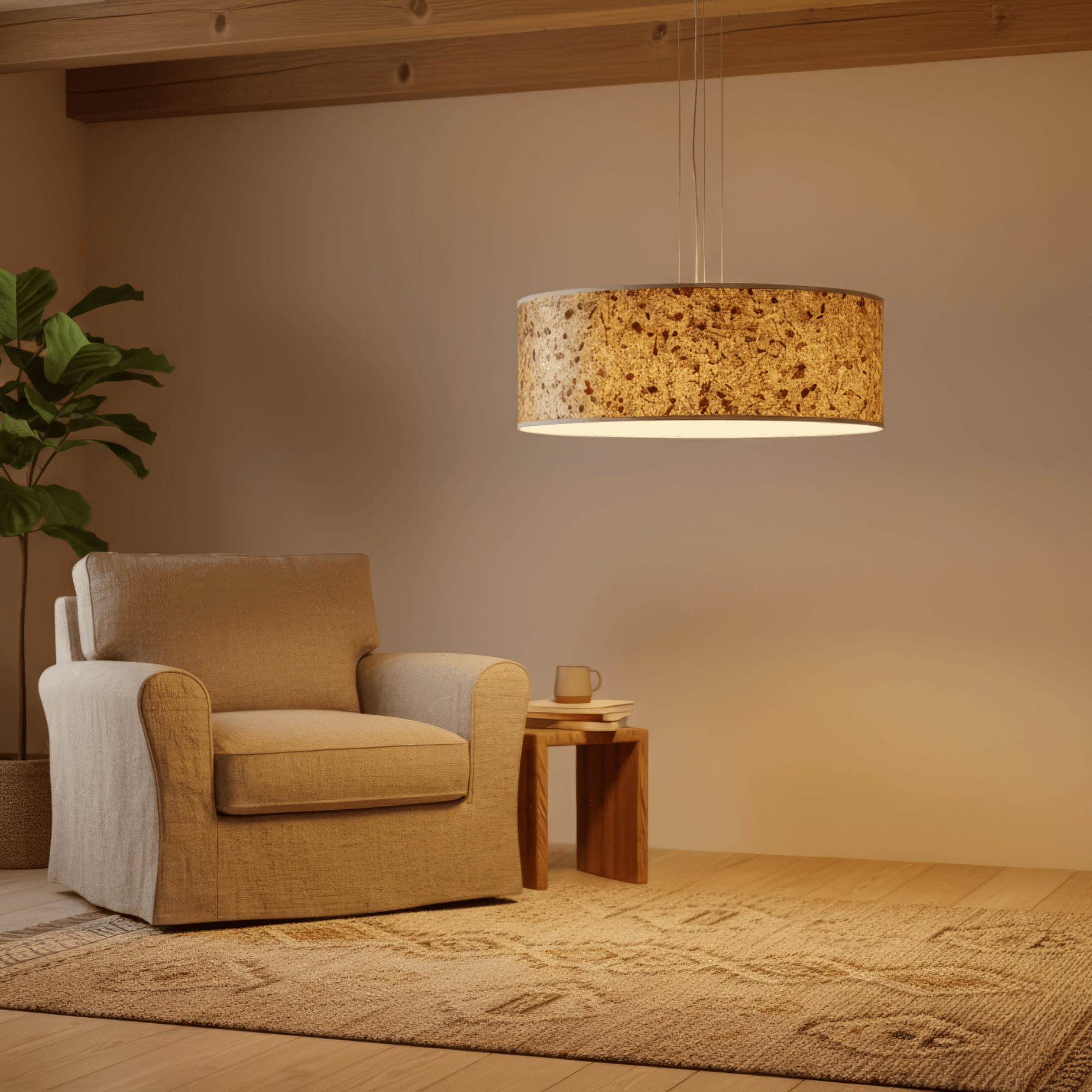 LeuchtNatur Hängeleuchte Almheu Rosenblüte / 35cm Discus Pendelleuchte