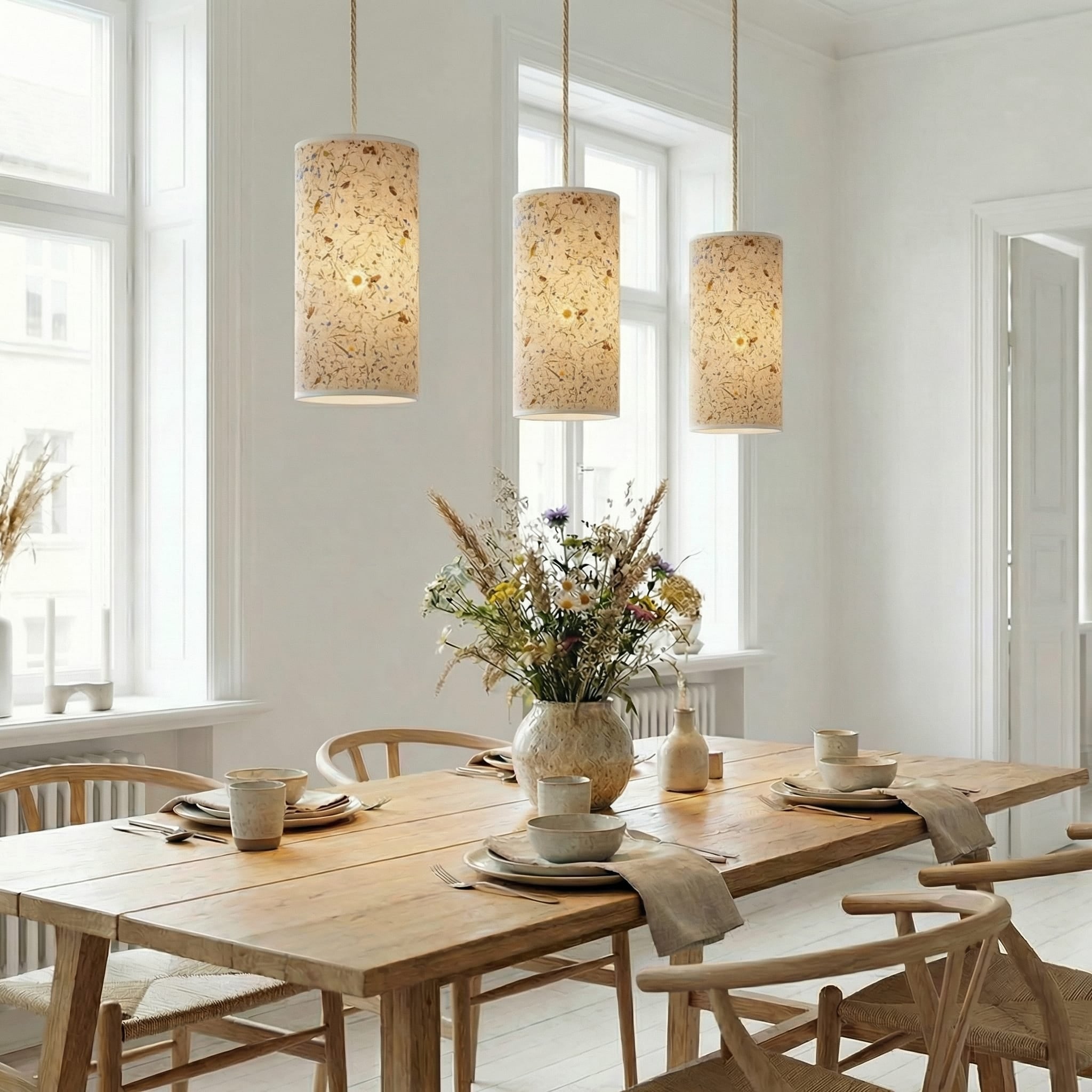 LeuchtNatur Hängeleuchte Almwiese Light / Jutefaser Nux