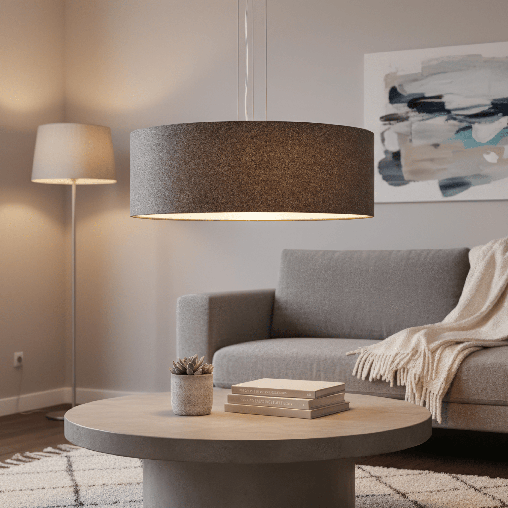 LeuchtNatur Hängeleuchte Discus Hängelampe Loden anthrazit