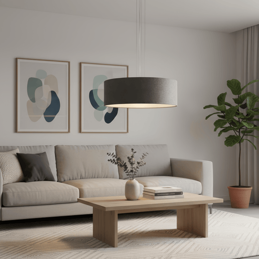 LeuchtNatur Hängeleuchte Discus Hängelampe Loden grau