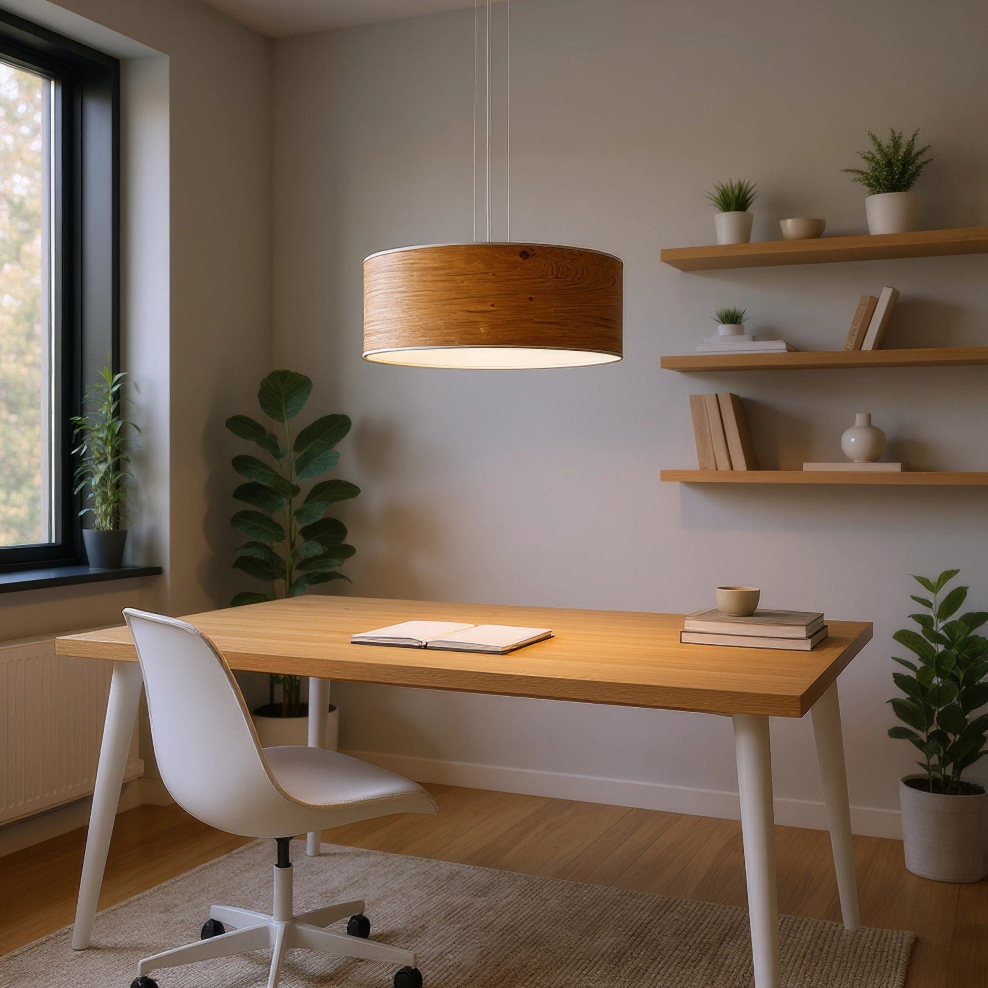 LeuchtNatur Hängeleuchte Discus Holz Hängelampe Eiche