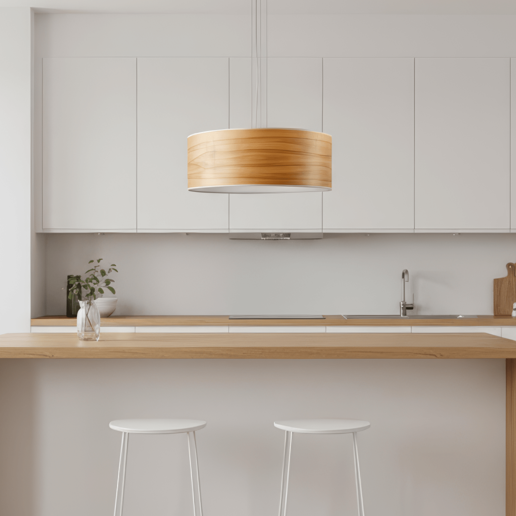 LeuchtNatur Hängeleuchte Discus Holz Hängelampe Kernbuche