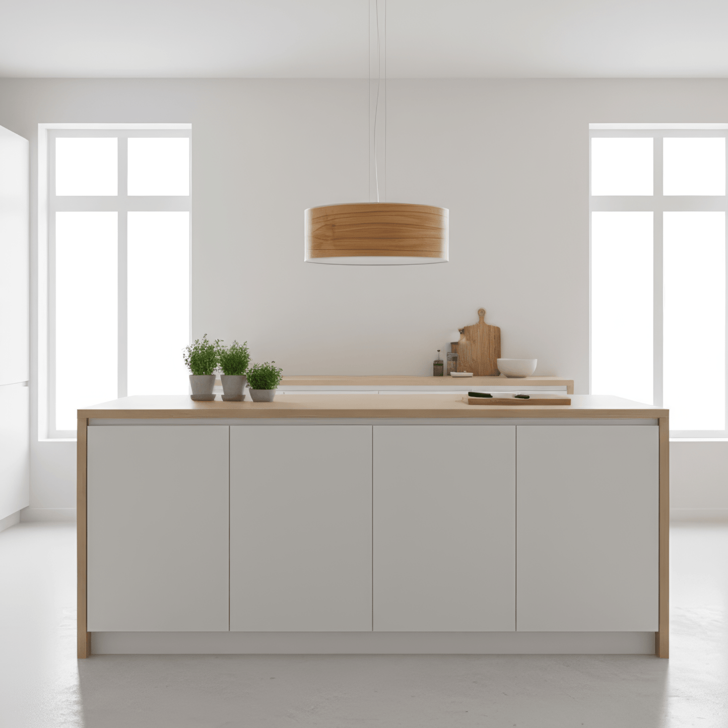 LeuchtNatur Hängeleuchte Discus Holz Hängelampe Kernbuche