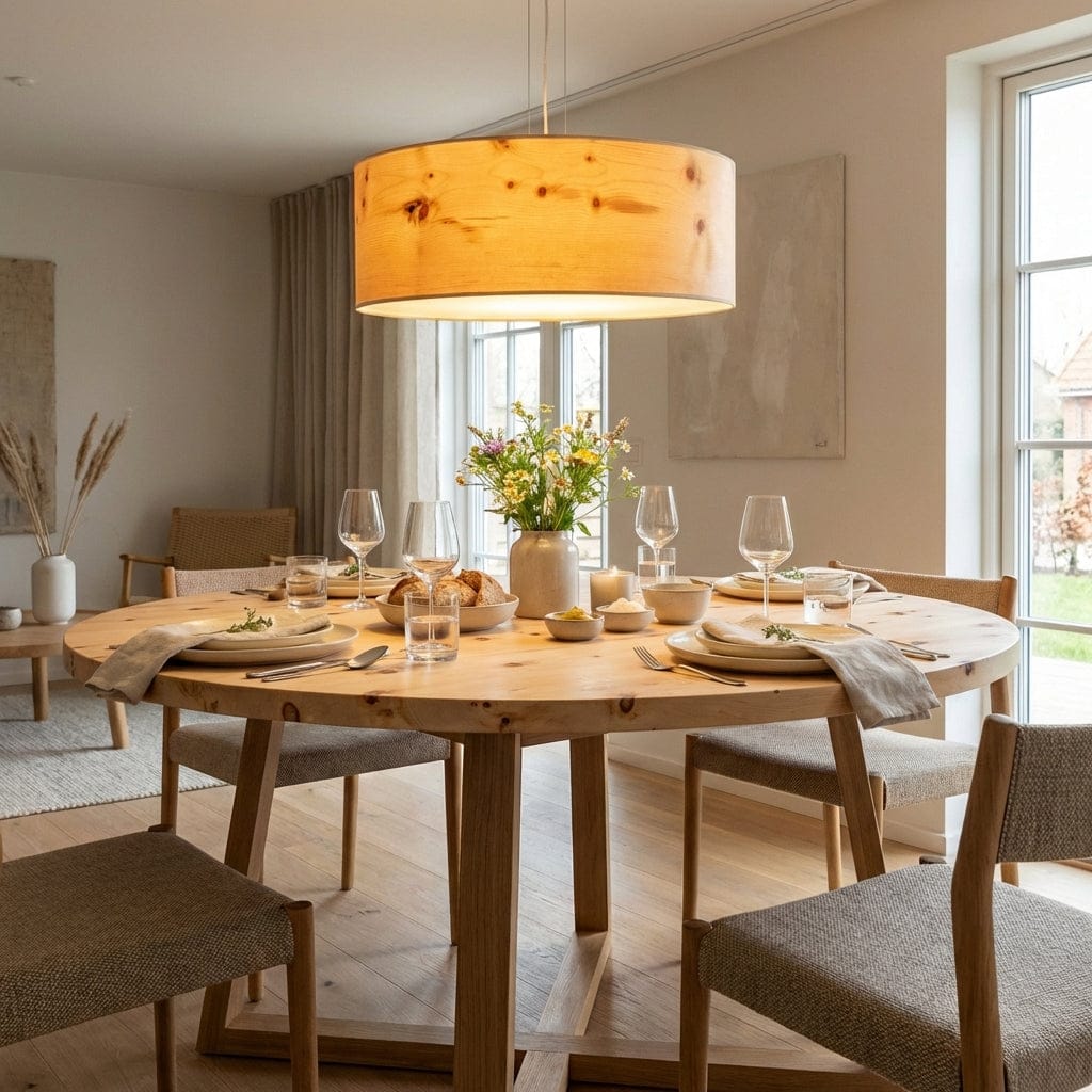 LeuchtNatur Hängeleuchte Holz Pendelleuchte Discus von LeuchtNatur  | handgemacht in Zirbe