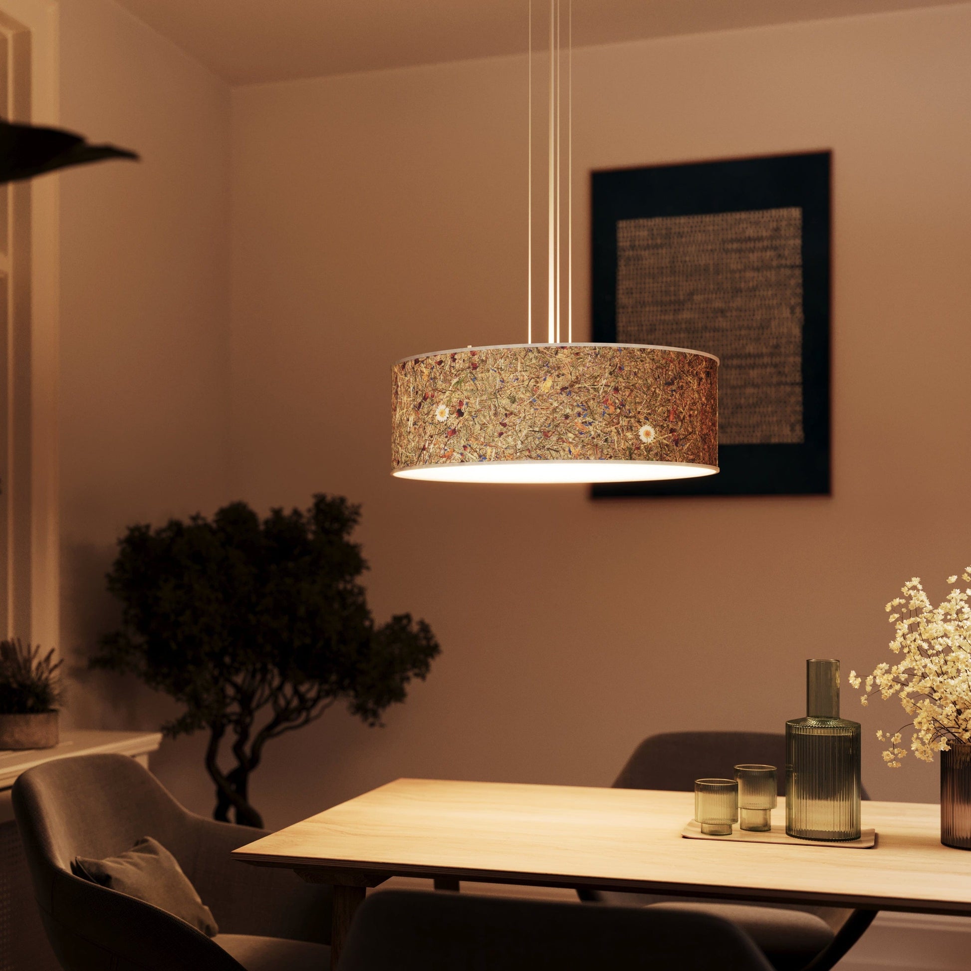 LeuchtNatur Hängeleuchte Natur Pendelleuchte Discus von LeuchtNatur | handgemacht in Almwiese