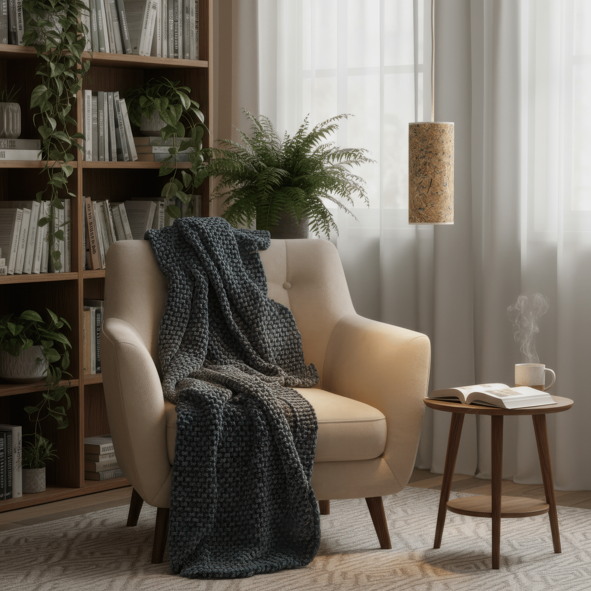 LeuchtNatur Hängeleuchte Natur Pendelleuchte Nux von LeuchtNatur | Handgemacht in Kornblume